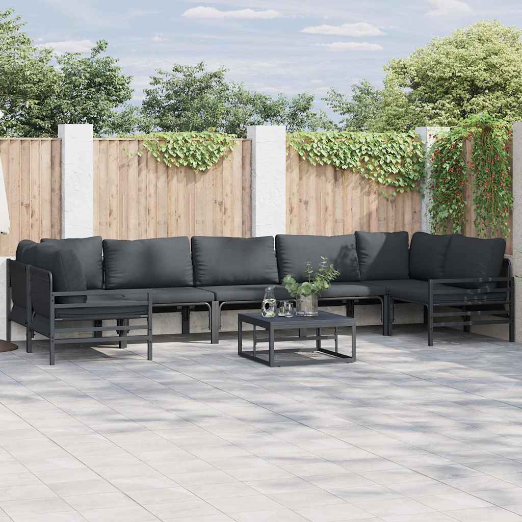 Garden Sofa Set 8 pcs Anthracite Steel
