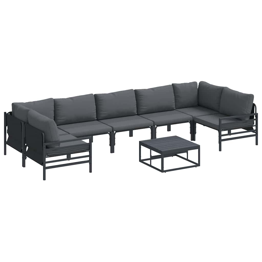 Garden Sofa Set 8 pcs Anthracite Steel