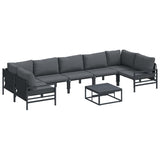 Garden Sofa Set 8 pcs Anthracite Steel