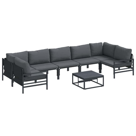 Garden Sofa Set 8 pcs Anthracite Steel