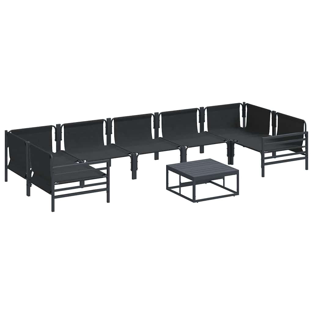 Garden Sofa Set 8 pcs Anthracite Steel