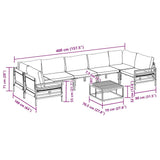 Garden Sofa Set 8 pcs Anthracite Steel