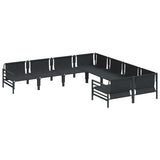 Garden Sofa Set 8 pcs Anthracite Steel
