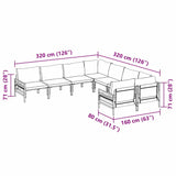 Garden Sofa Set with Cushion 8 pcs Anthracite Steel