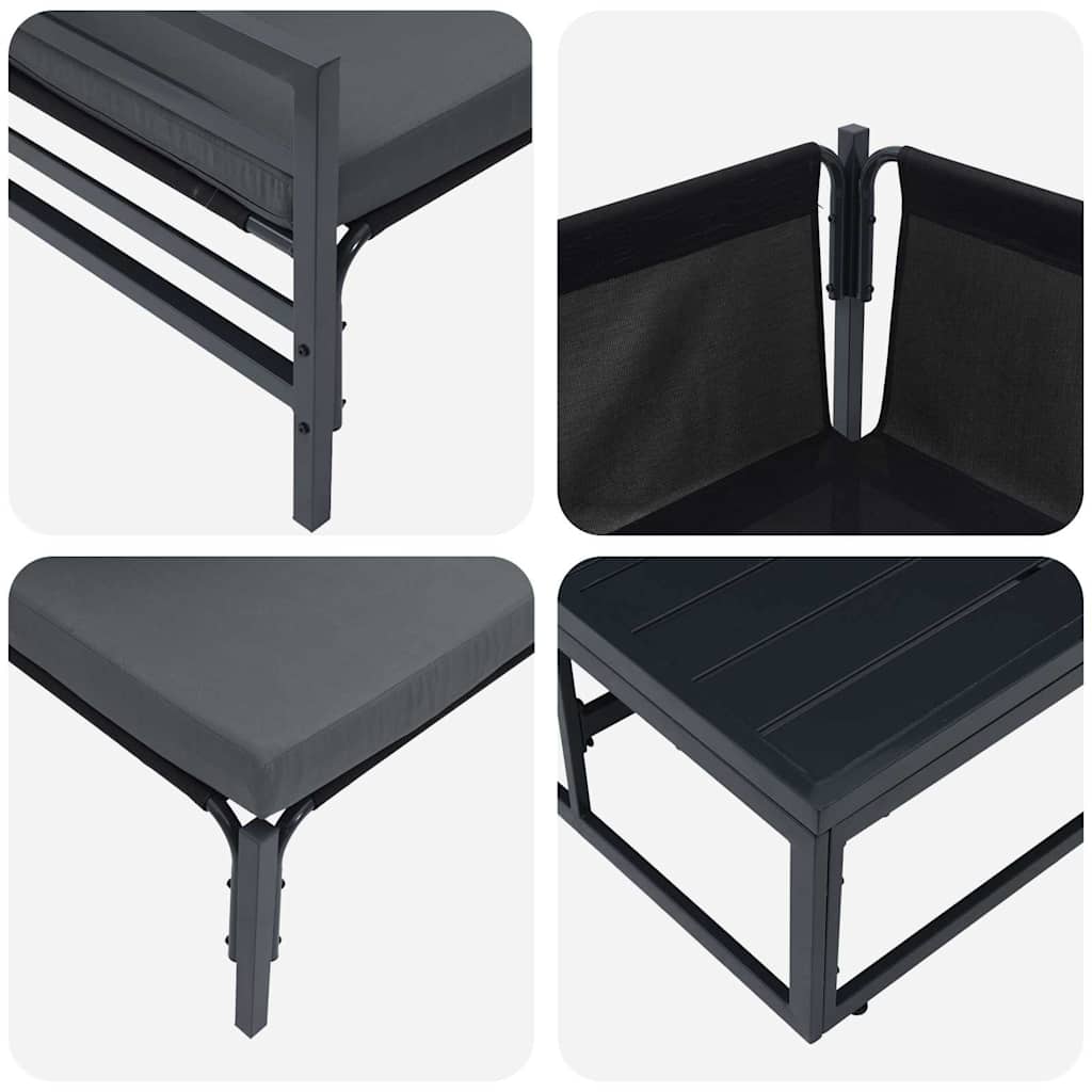 Garden Sofa Set 9 pcs Anthracite Steel