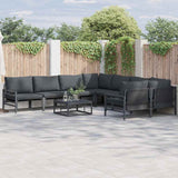 Garden Sofa Set 9 pcs Anthracite Steel