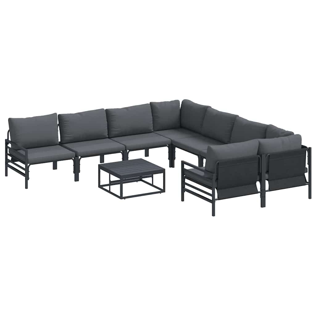 Garden Sofa Set 9 pcs Anthracite Steel
