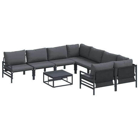 Garden Sofa Set 9 pcs Anthracite Steel