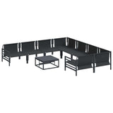 Garden Sofa Set 9 pcs Anthracite Steel