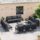 Garden Sofa Set 12 pcs Anthracite Steel
