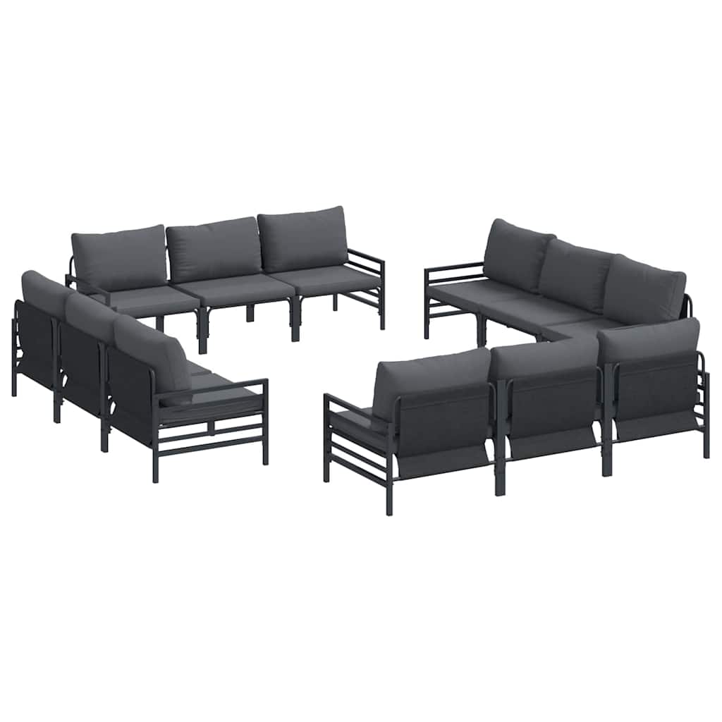 Garden Sofa Set 12 pcs Anthracite Steel