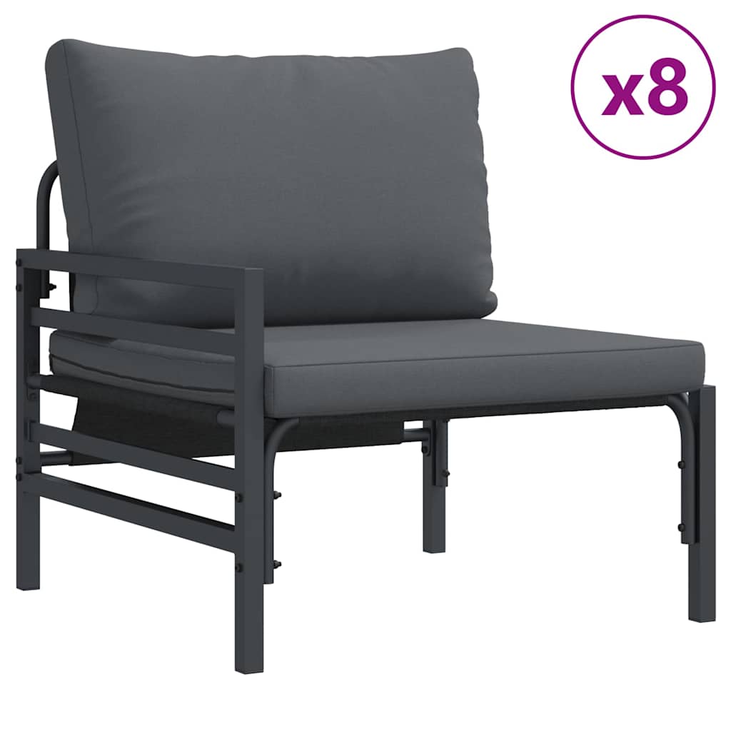Garden Sofa Set 12 pcs Anthracite Steel