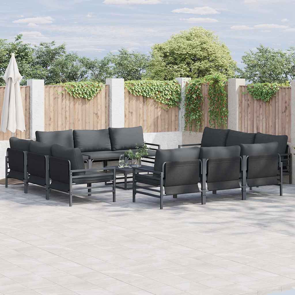 Garden Sofa Set 13 pcs Anthracite Steel