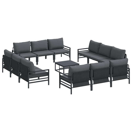 Garden Sofa Set 13 pcs Anthracite Steel