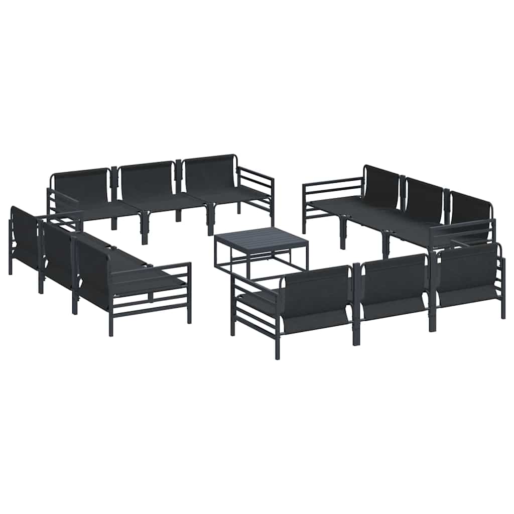 Garden Sofa Set 13 pcs Anthracite Steel