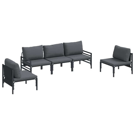 Garden Sofa Set 5 pcs Anthracite Steel