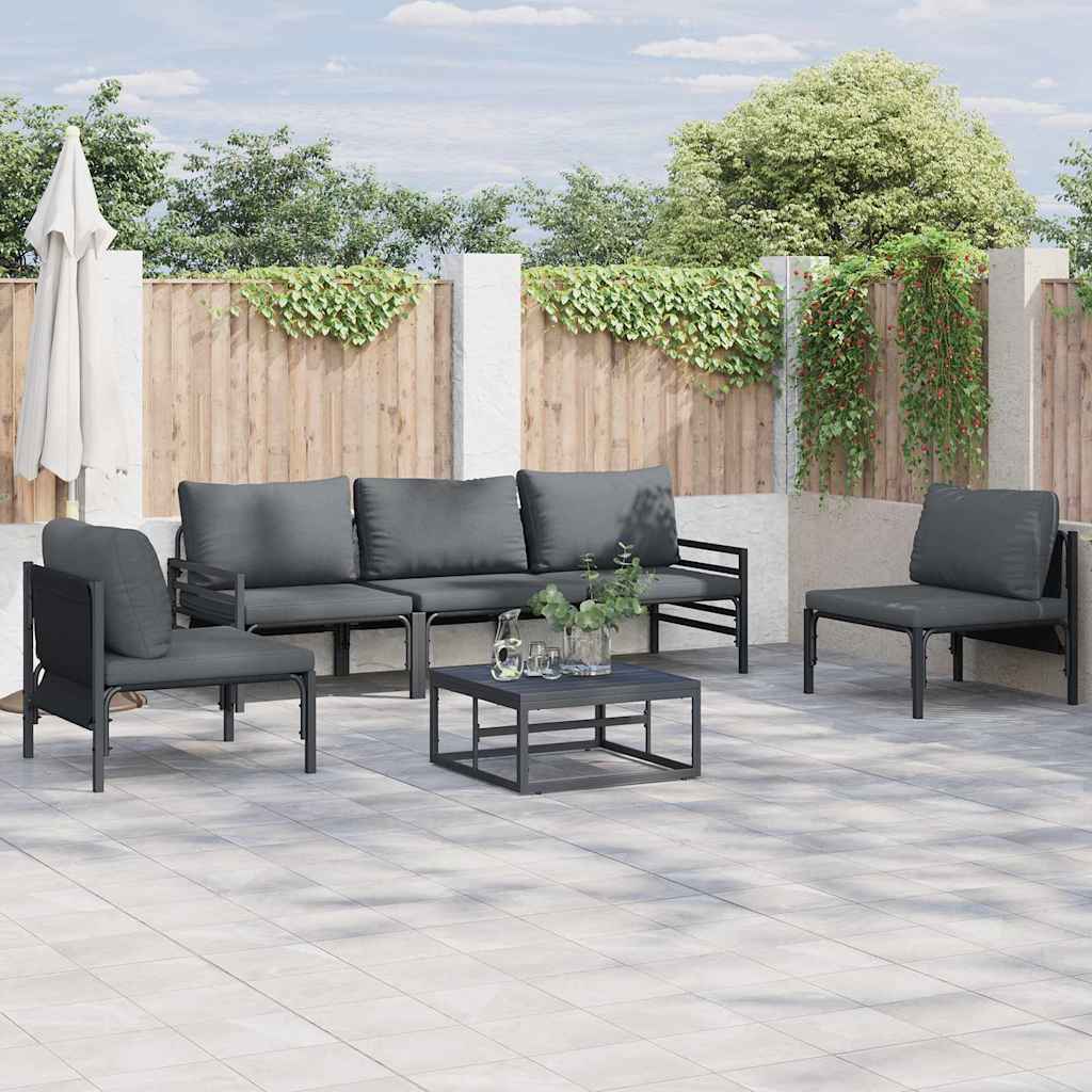 Garden Sofa Set 6 pcs Anthracite Steel