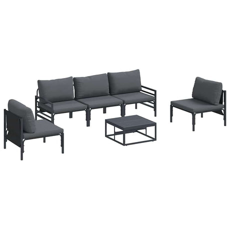 Garden Sofa Set 6 pcs Anthracite Steel