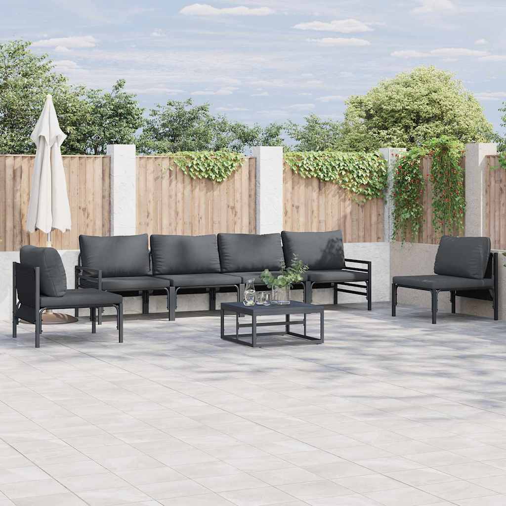 Garden Sofa Set 6 pcs Anthracite Steel
