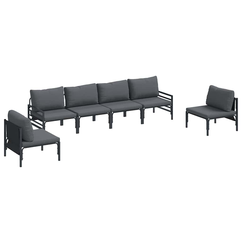 Garden Sofa Set 6 pcs Anthracite Steel