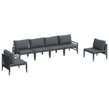 Garden Sofa Set 6 pcs Anthracite Steel