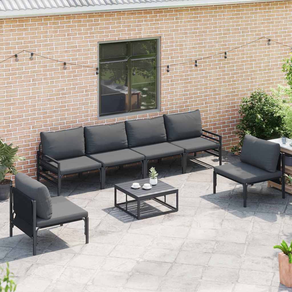 Garden Sofa Set 7 pcs Anthracite Steel