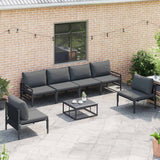 Garden Sofa Set 7 pcs Anthracite Steel