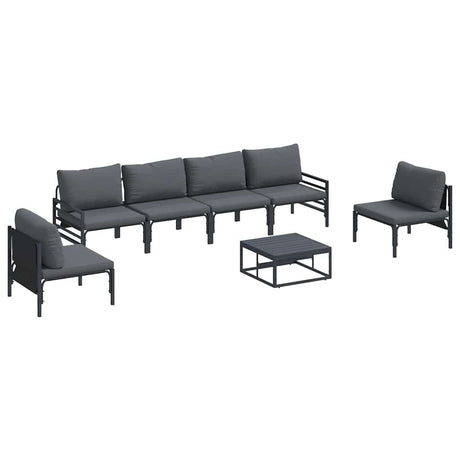 Garden Sofa Set 7 pcs Anthracite Steel