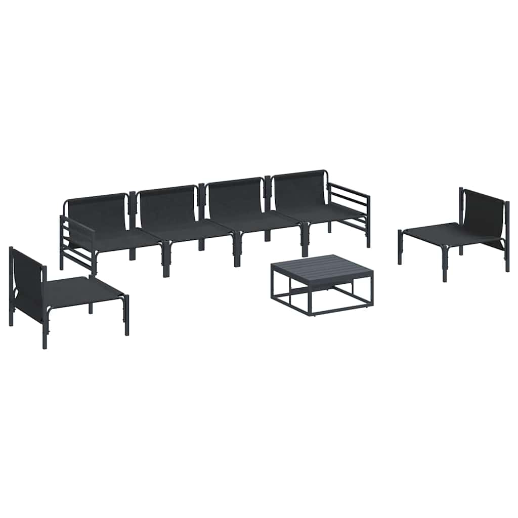 Garden Sofa Set 7 pcs Anthracite Steel