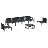 Garden Sofa Set 7 pcs Anthracite Steel