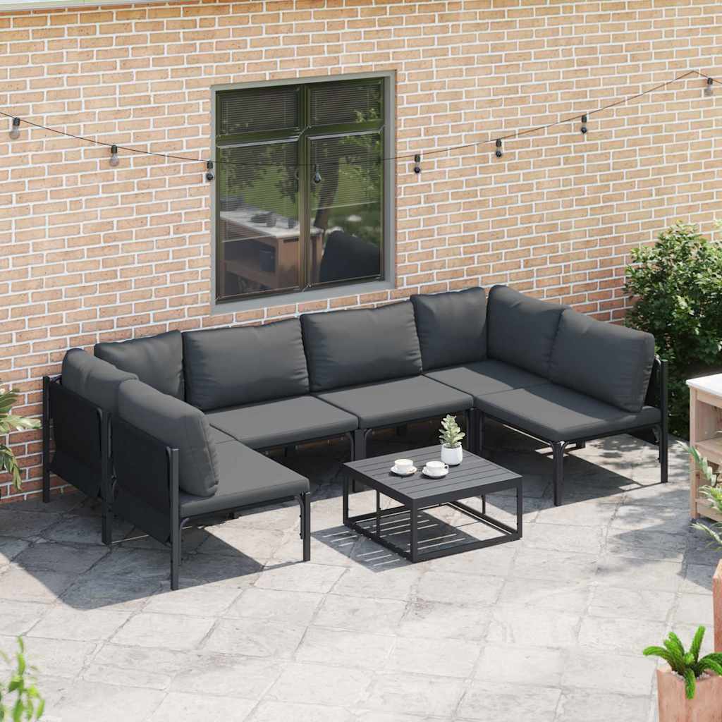 Garden Sofa Set 6 pcs Anthracite Steel
