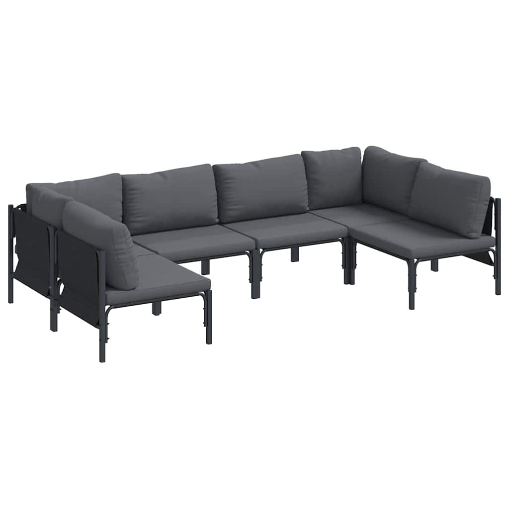 Garden Sofa Set 6 pcs Anthracite Steel