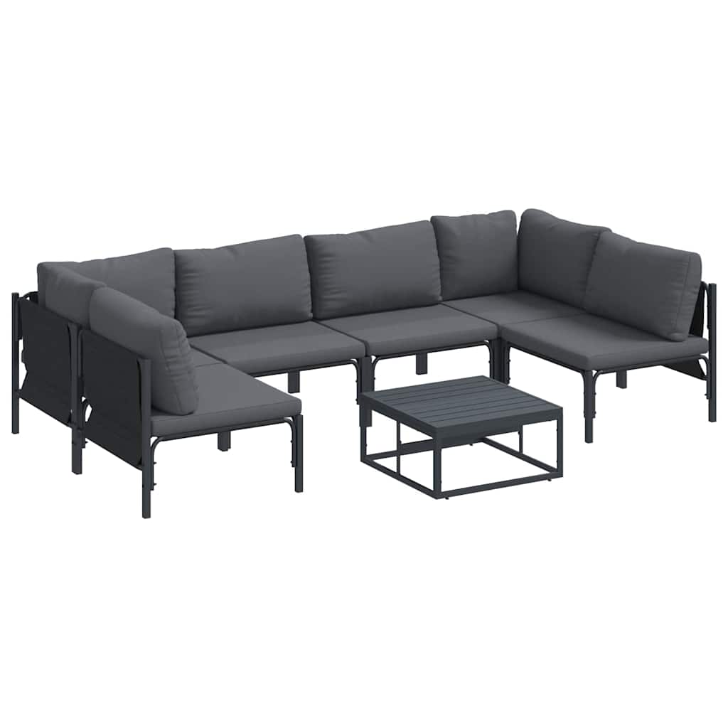 Garden Sofa Set 7 pcs Anthracite Steel