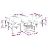 Garden Sofa Set 7 pcs Anthracite Steel