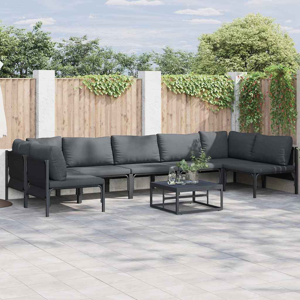 Garden Sofa Set 8 pcs Anthracite Steel