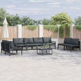 Garden Sofa Set 8 pcs Anthracite Steel
