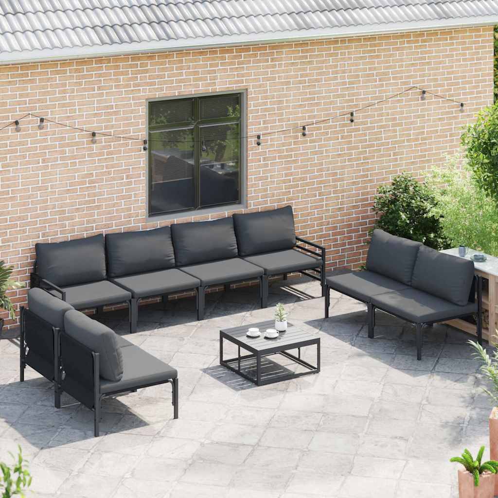 Garden Sofa Set 8 pcs Anthracite Steel