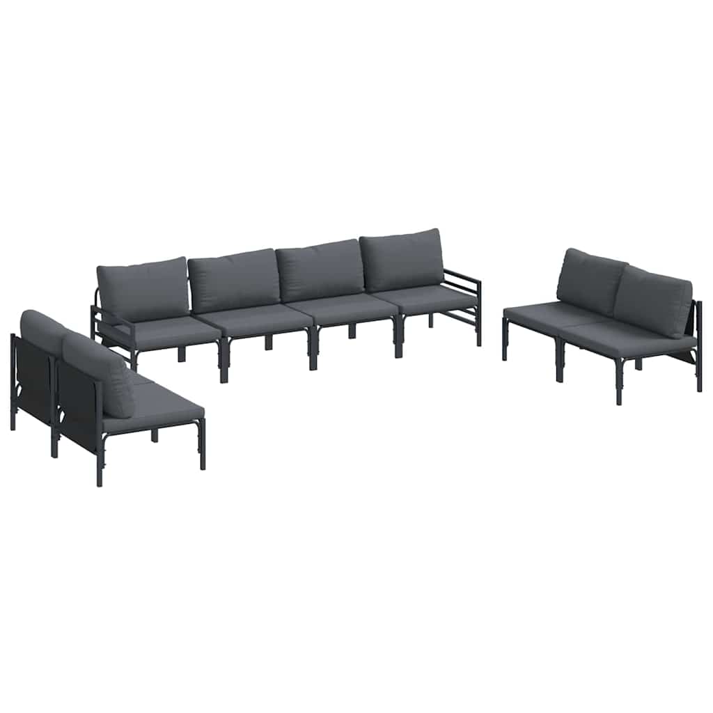 Garden Sofa Set 8 pcs Anthracite Steel