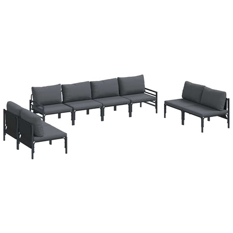 Garden Sofa Set 8 pcs Anthracite Steel