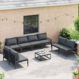 Garden Sofa Set 9 pcs Anthracite Steel