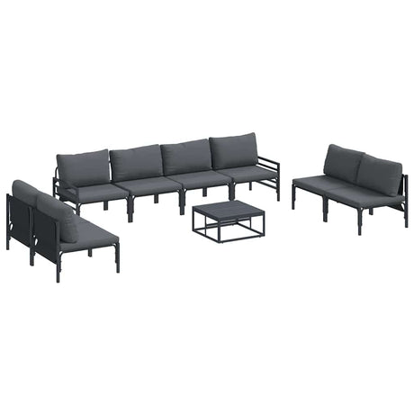 Garden Sofa Set 9 pcs Anthracite Steel