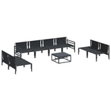 Garden Sofa Set 9 pcs Anthracite Steel