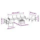 Garden Sofa Set 9 pcs Anthracite Steel