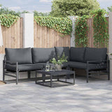Garden Sofa Set 4 pcs Anthracite Steel