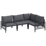 Garden Sofa Set 4 pcs Anthracite Steel
