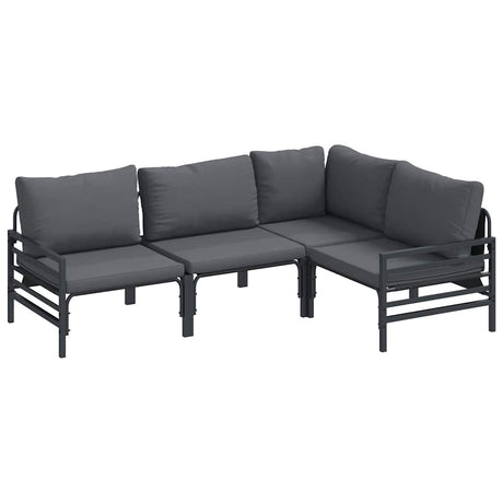 Garden Sofa Set 4 pcs Anthracite Steel