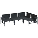 Garden Sofa Set 4 pcs Anthracite Steel
