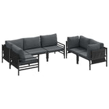 Garden Sofa Set with Cushion 6 pcs Anthracite Steel