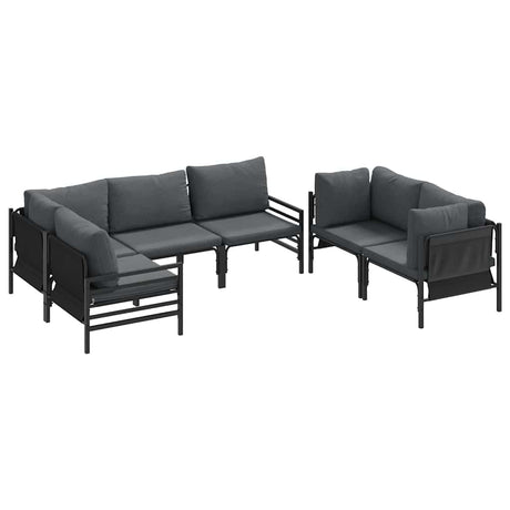 Garden Sofa Set with Cushion 6 pcs Anthracite Steel