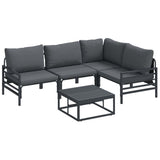 Garden Sofa Set 6 pcs Anthracite Steel